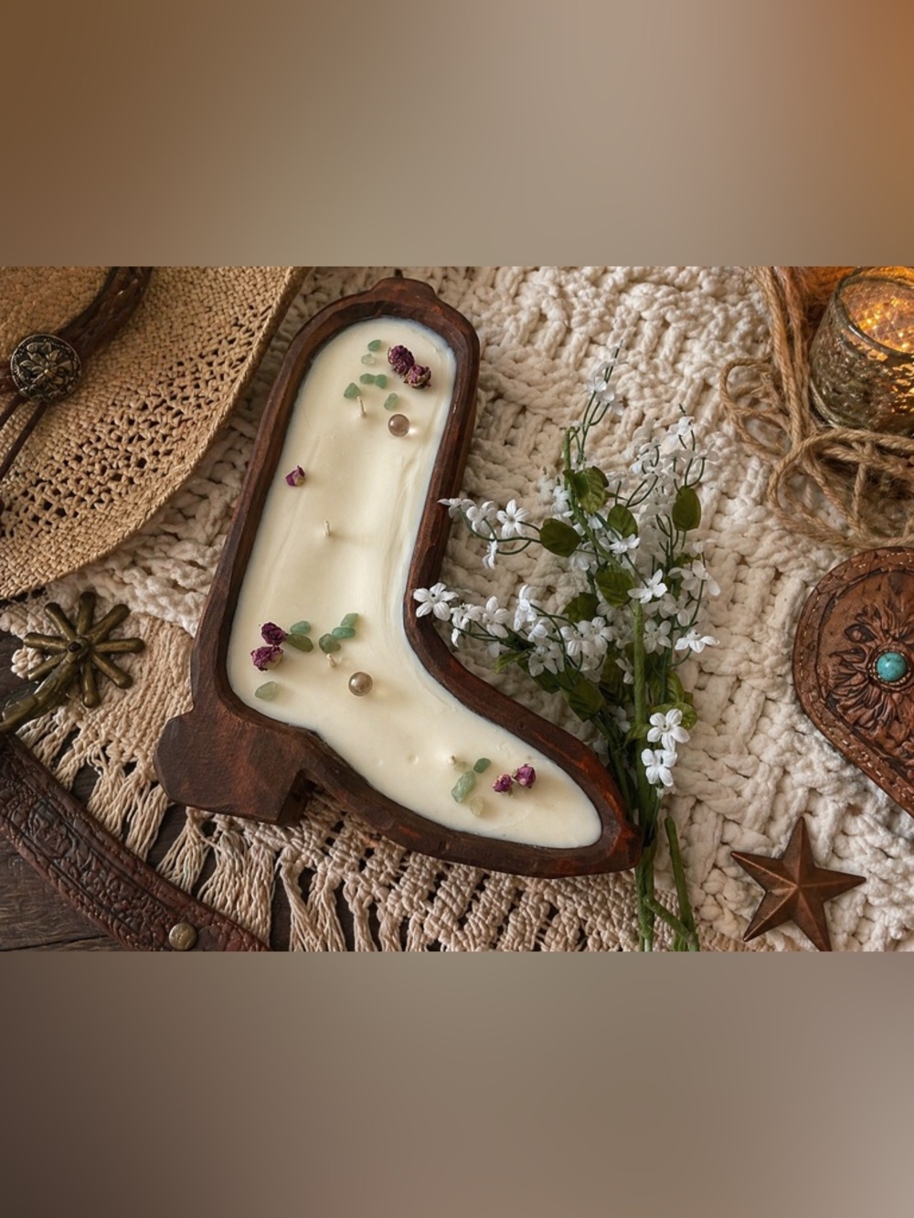 Handmade Cowboy Boot Soy Candle